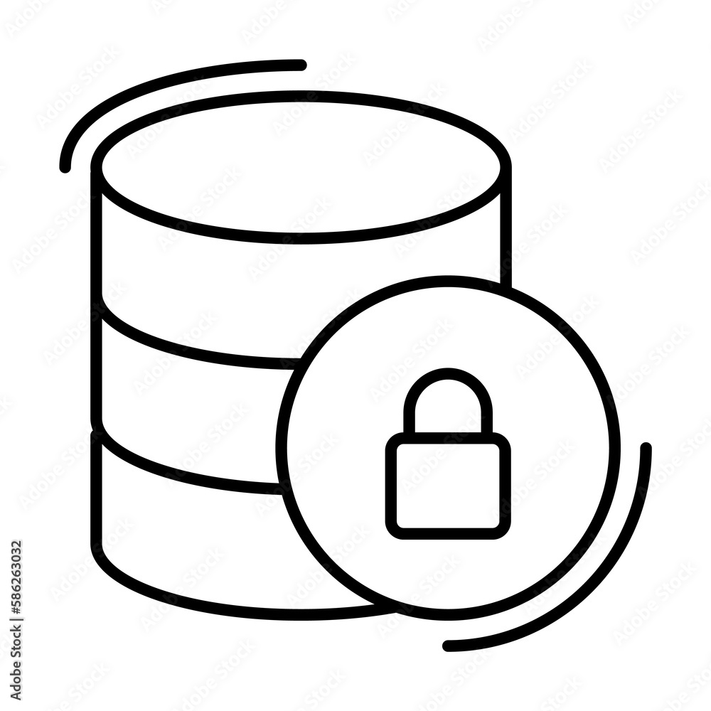 Poster database, security, networking icon. simple line, outline elements of storage and cloud icons for ui