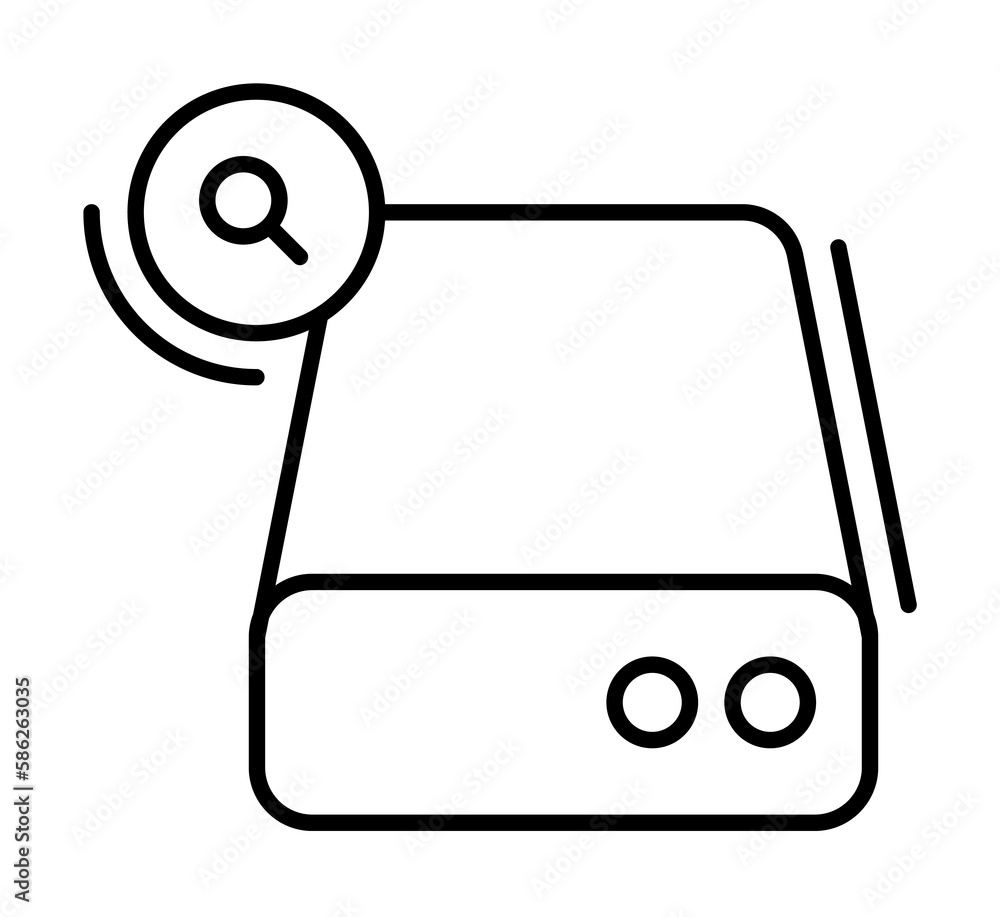 Poster hard disc, search, networking icon. simple line, outline elements of storage and cloud icons for ui 