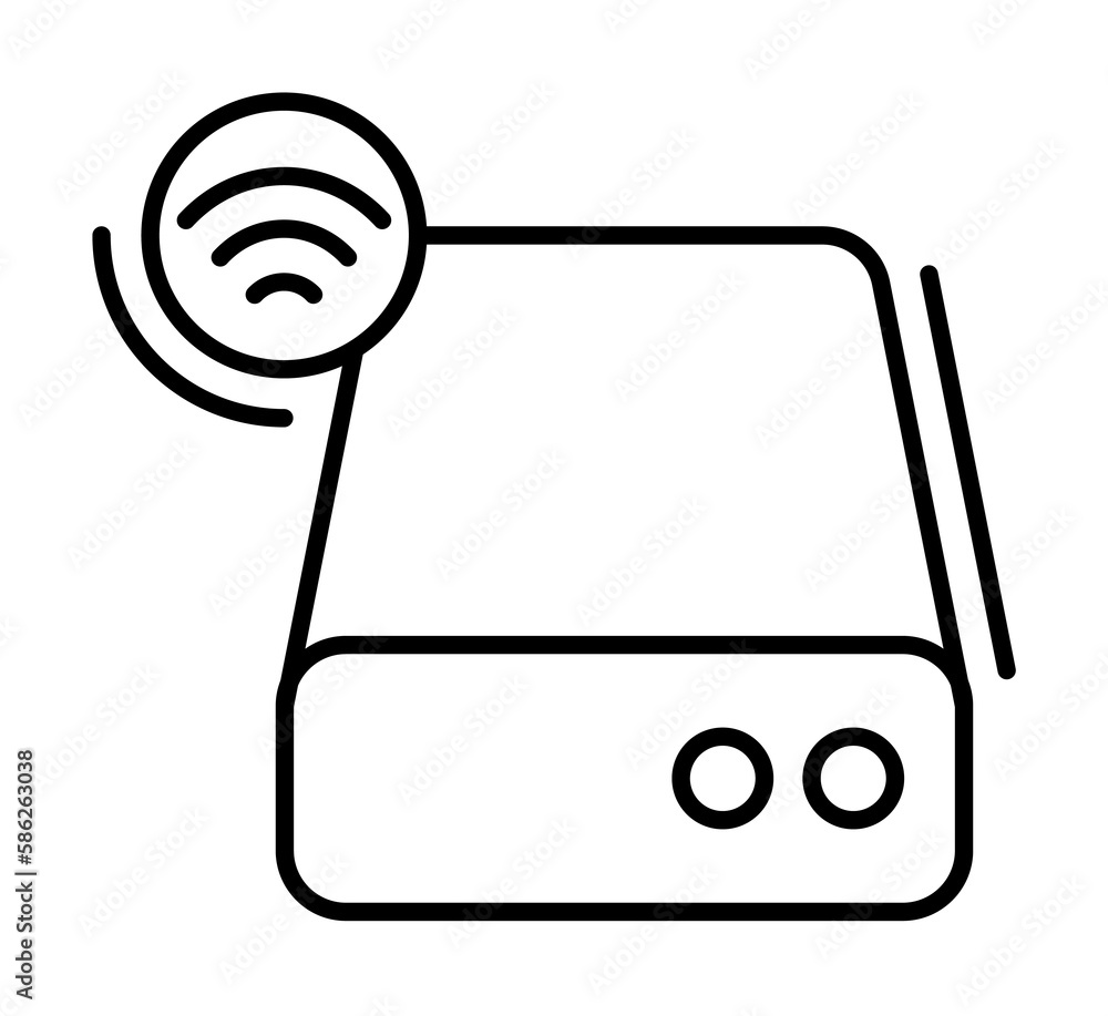 Poster hard disc, wifi, networking icon. simple line, outline elements of storage and cloud icons for ui an