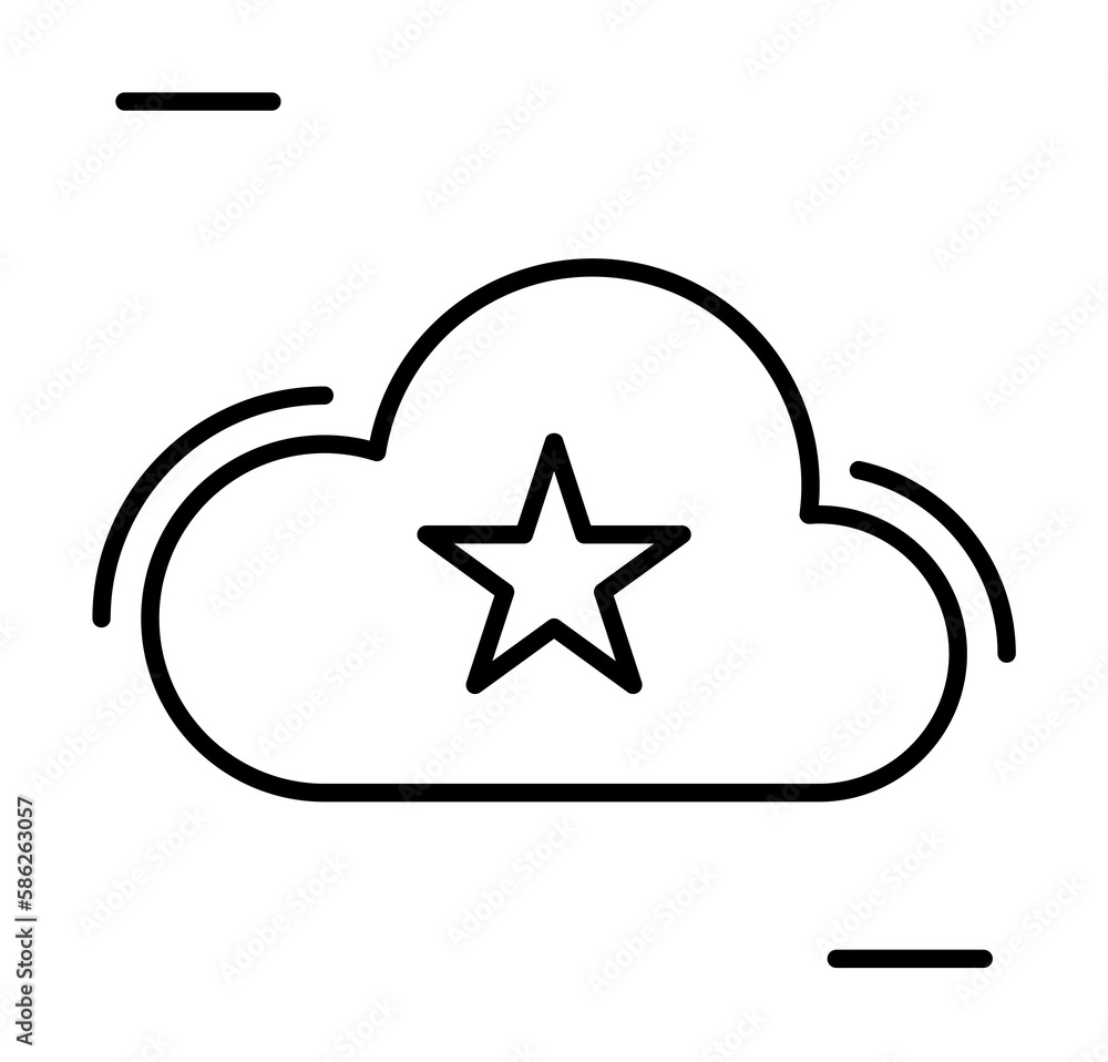 Aufkleber cloud, star, networking icon. simple line, outline elements of storage and cloud icons for ui and ux