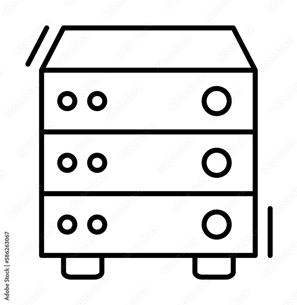 Poster server, networking icon. simple line, outline elements of storage and cloud icons for ui and ux, web