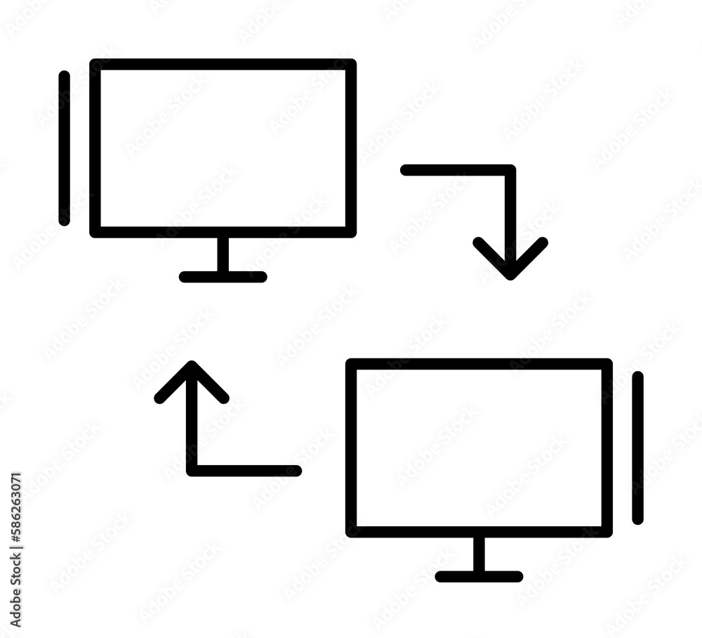 Poster computer, networking icon. simple line, outline elements of storage and cloud icons for ui and ux, w