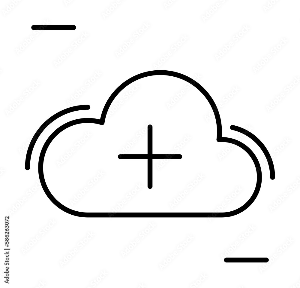 Aufkleber cloud, add, networking icon. simple line, outline elements of storage and cloud icons for ui and ux,