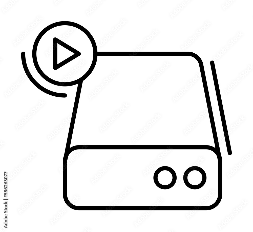 Poster hard disc, play, networking icon. simple line, outline elements of storage and cloud icons for ui an