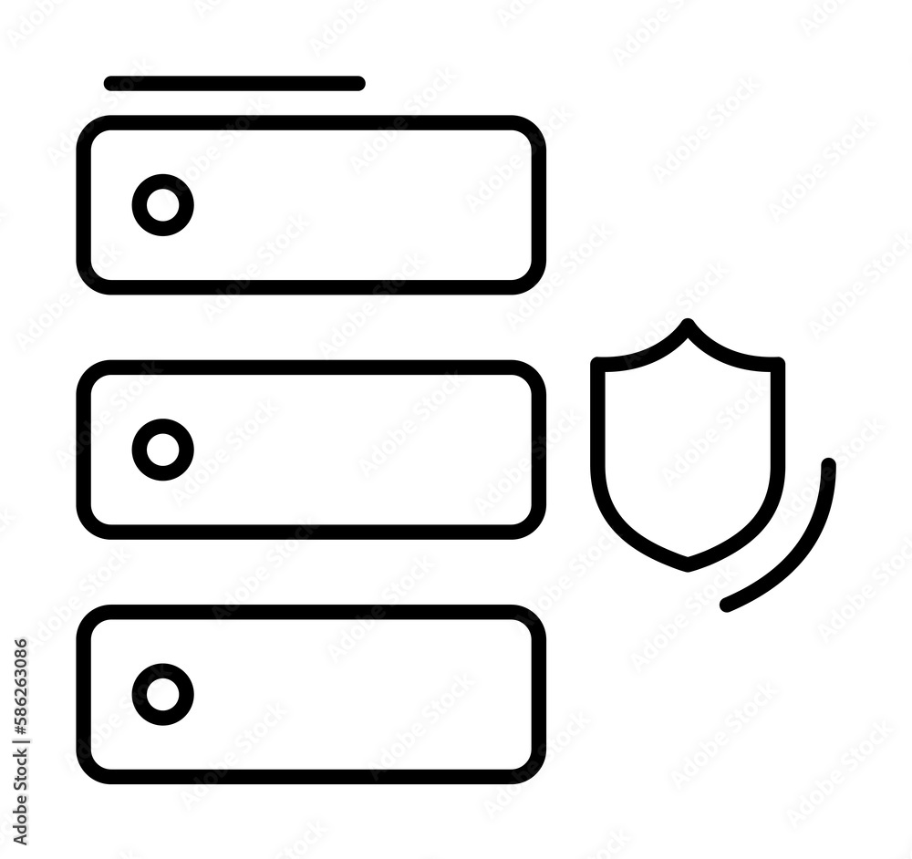 Poster database, security, networking icon. simple line, outline elements of storage and cloud icons for ui