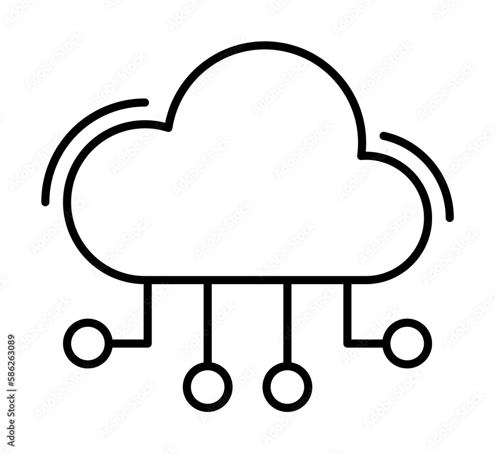 Poster cloud, circles, networking icon. simple line, outline elements of storage and cloud icons for ui and