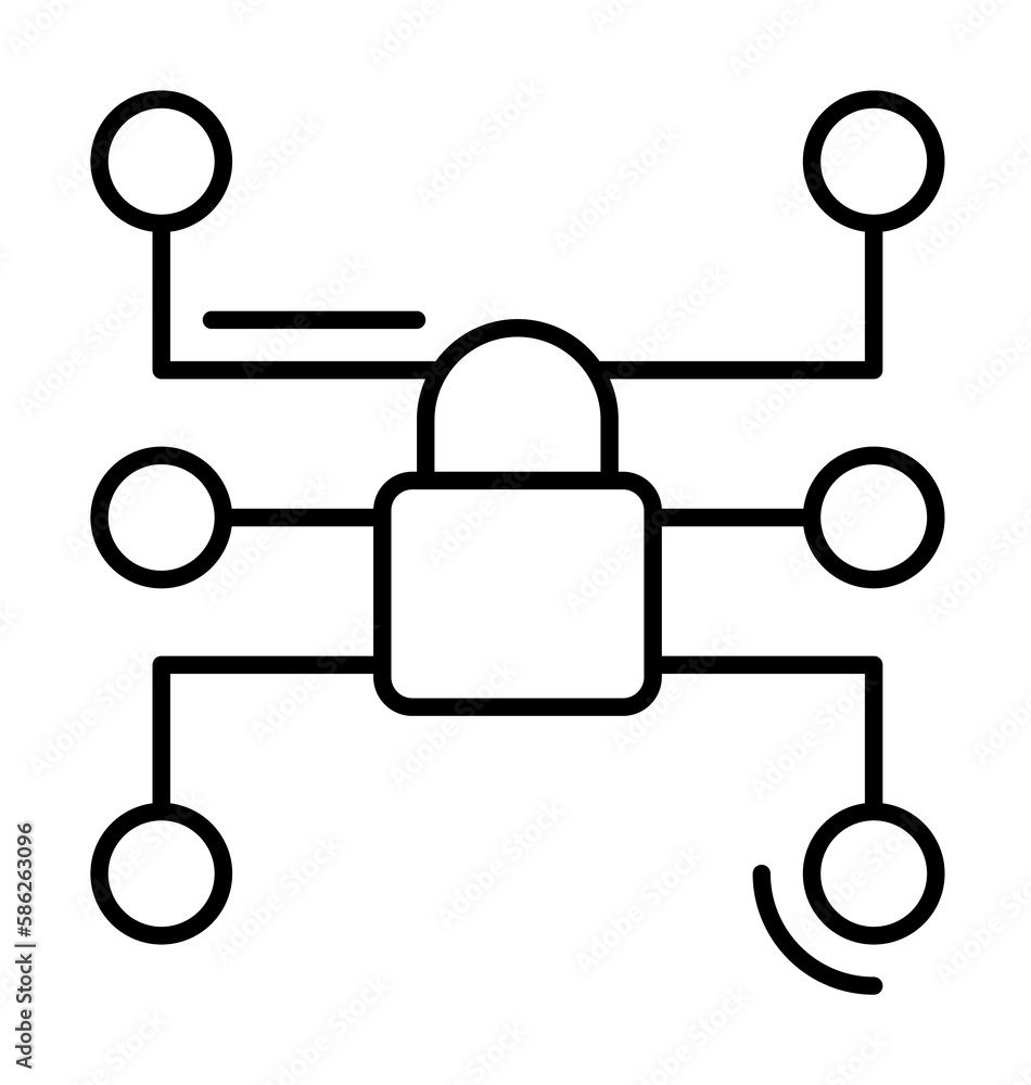 Poster security, lock, networking icon. simple line, outline elements of storage and cloud icons for ui and
