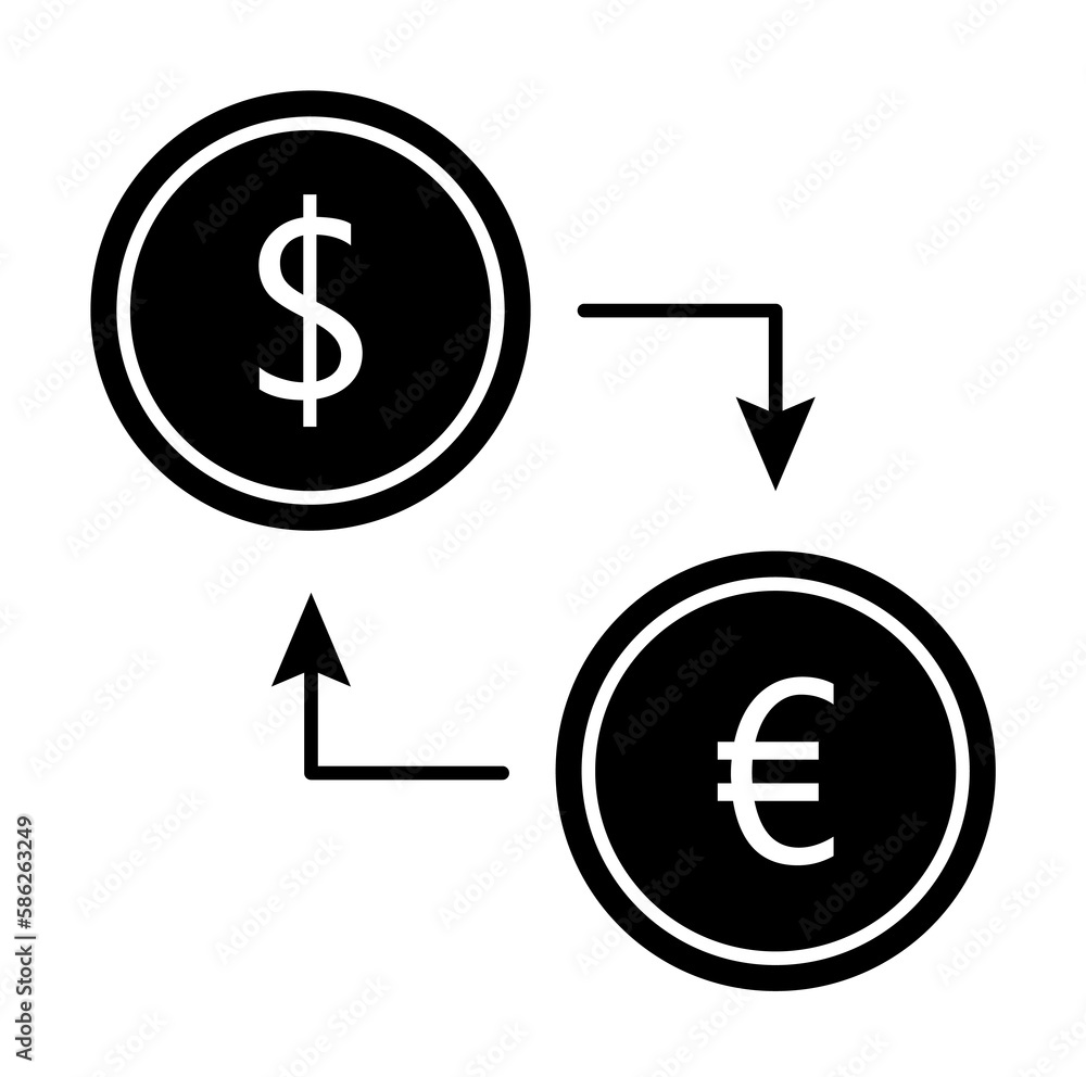 Poster currency exchange icon. element of web icon for mobile concept and web apps. glyph currency exchange