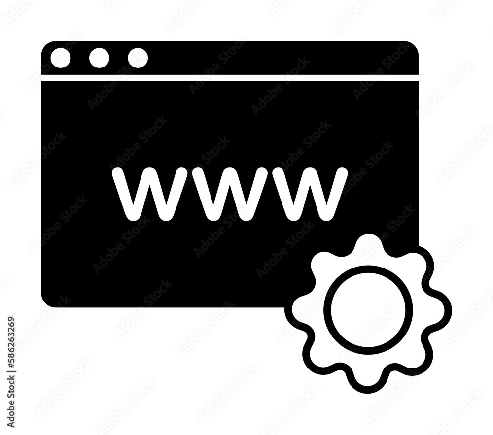 Aufkleber internet setting icon. element of web icon for mobile concept and web apps. glyph internet setting i