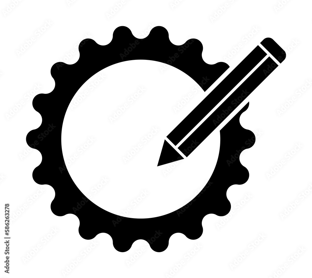 Aufkleber pencil setting icon. element of web icon for mobile concept and web apps. glyph pencil setting icon 