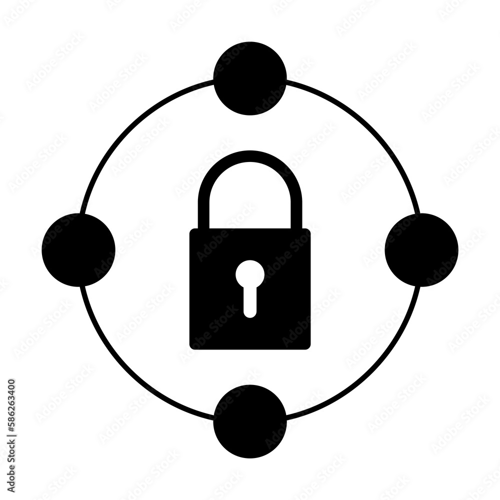 Poster lock communities icon. element of web icon for mobile concept and web apps. glyph lock communities i