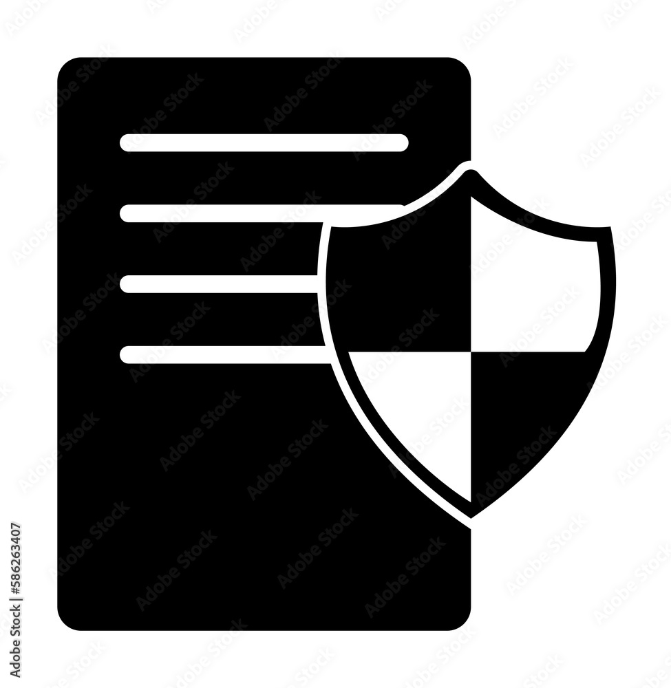 Poster document protection icon. element of web icon for mobile concept and web apps. glyph document protec