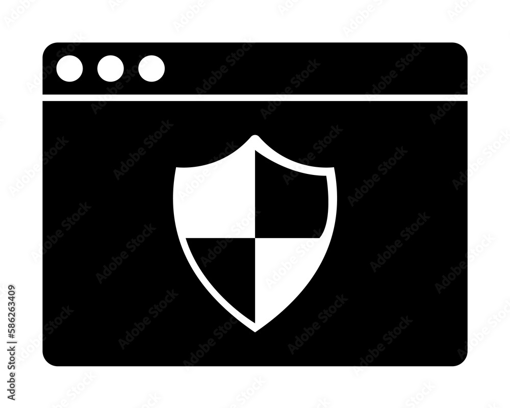 Poster protection browser icon. element of web icon for mobile concept and web apps. glyph protection brows