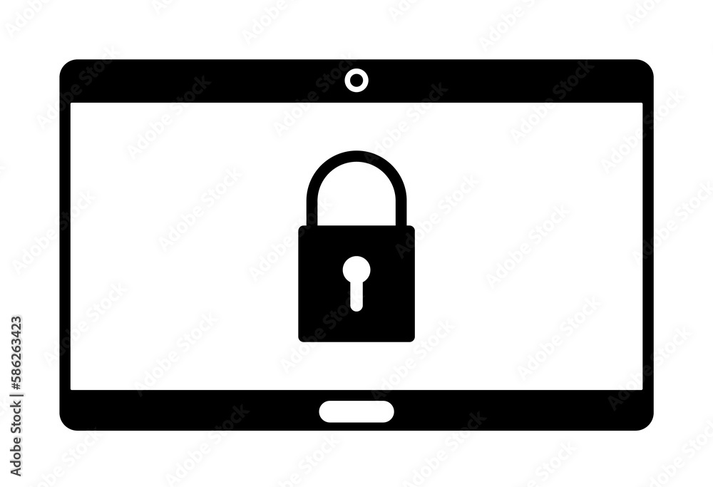 Poster laptop lock icon. element of web icon for mobile concept and web apps. glyph laptop lock icon can be