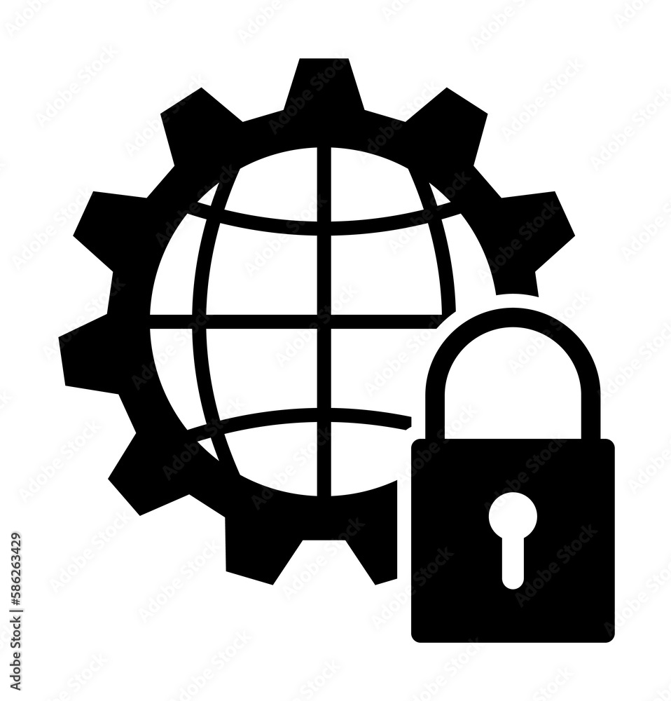 Aufkleber global lock icon. element of web icon for mobile concept and web apps. glyph global lock icon can be