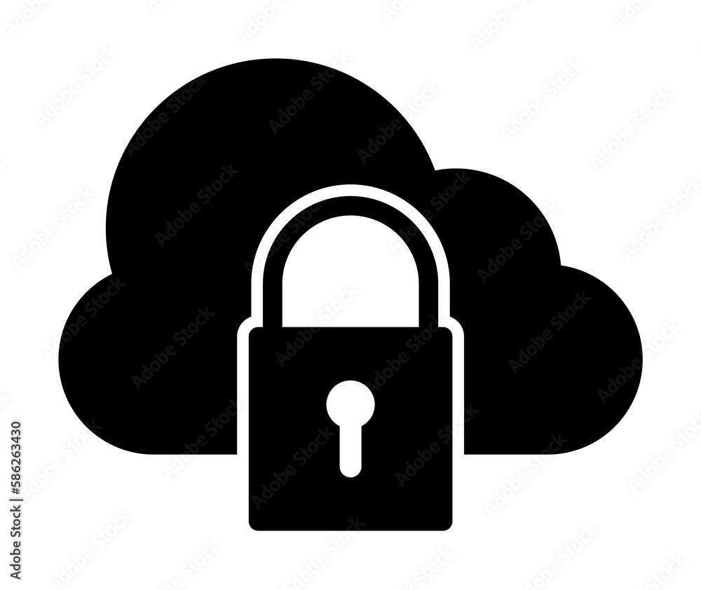 Poster lock cloud icon. element of web icon for mobile concept and web apps. glyph lock cloud icon can be u