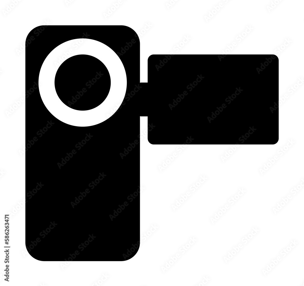 Poster manual video camera icon. element of simple icon. premium quality graphic design icon. signs and sym