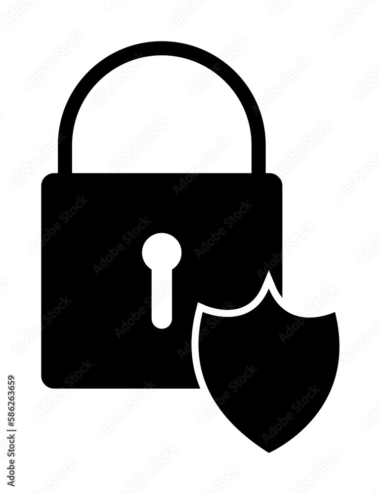 Poster lock shield icon. element of simple icon. premium quality graphic design icon. signs and symbols col