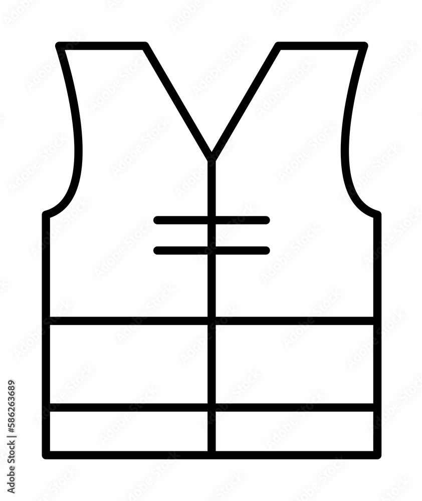 Poster vest. element of construction icon for mobile concept and web apps. thin line vest can be used for w