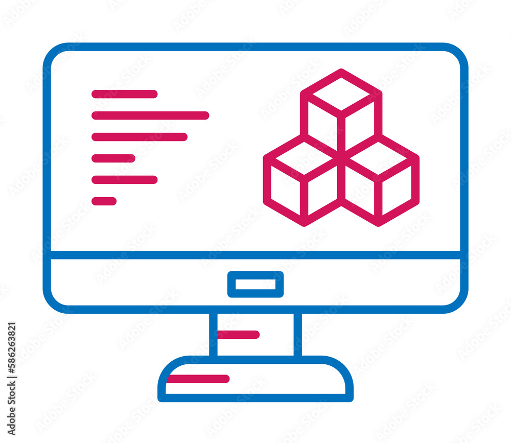 Poster 3d printing, monitor icon. element of 3d printing icon. thin line icon for website design and develo