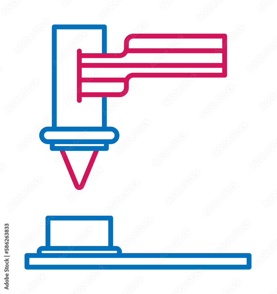 Poster 3d printing, 3d printer icon. element of 3d printing icon. thin line icon for website design and dev