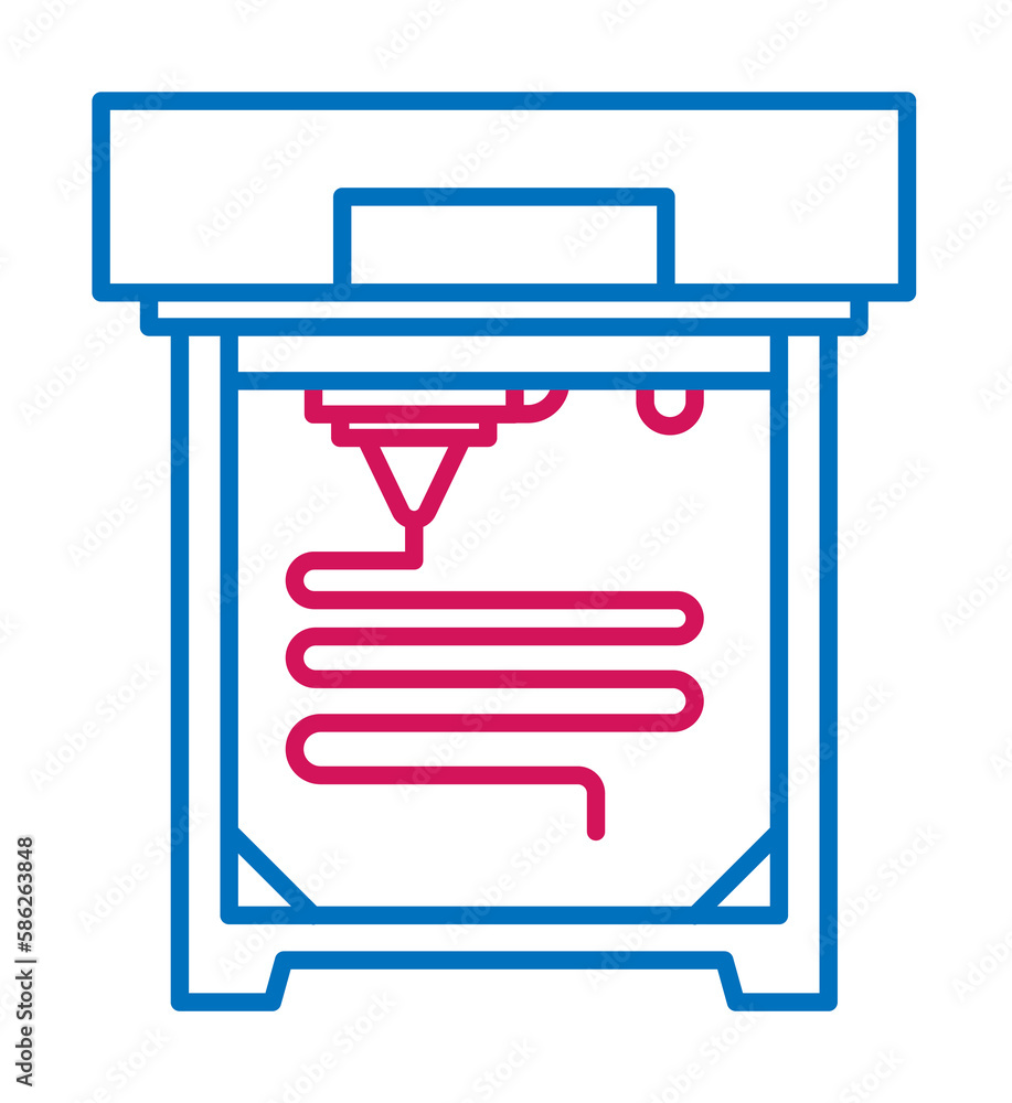 Poster 3d printing, 3d printer icon. element of 3d printing icon. thin line icon for website design and dev