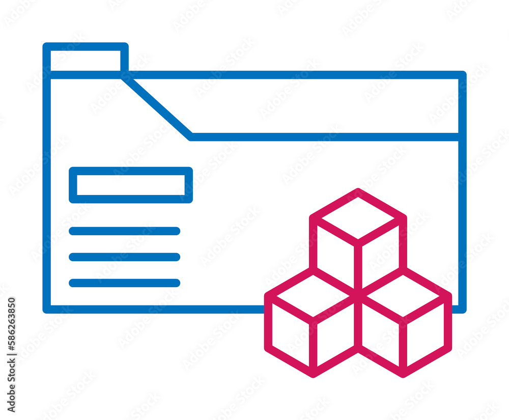 Poster 3d printing, folder icon. element of 3d printing icon. thin line icon for website design and develop