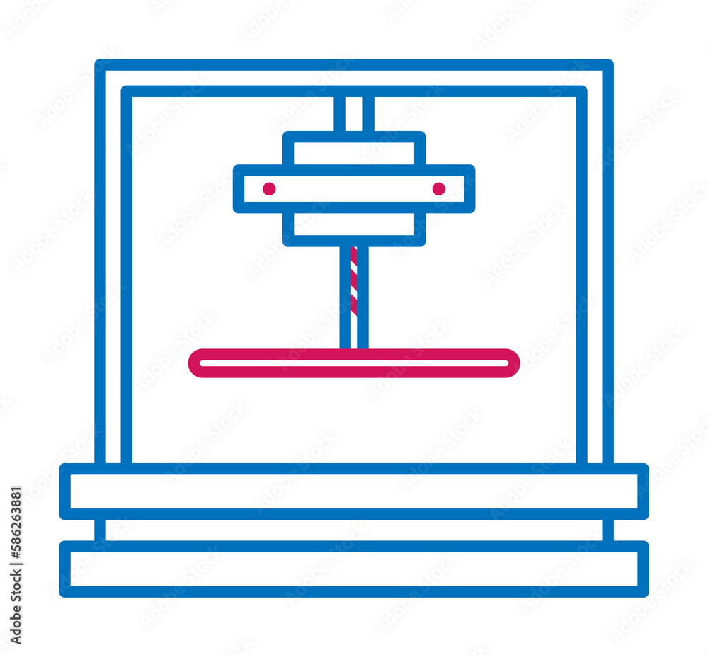 Poster 3d printing, 3d printer icon. element of 3d printing icon. thin line icon for website design and dev