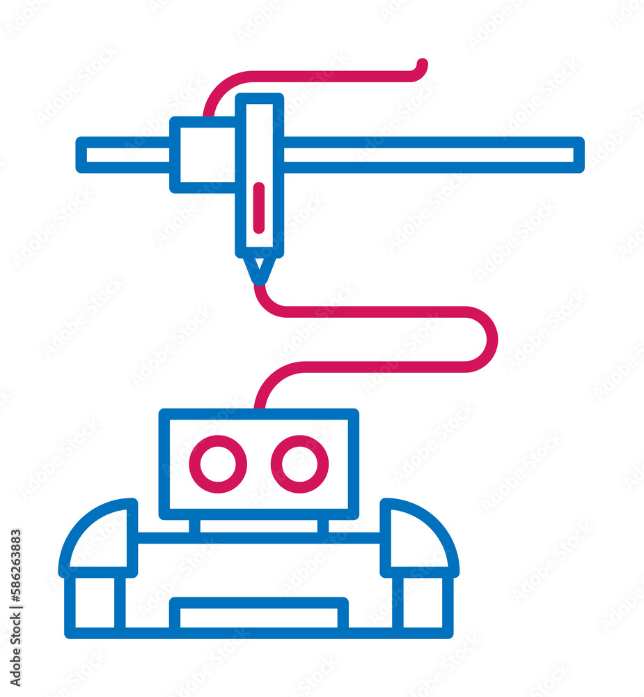 Poster 3d printing, 3d printer icon. element of 3d printing icon. thin line icon for website design and dev