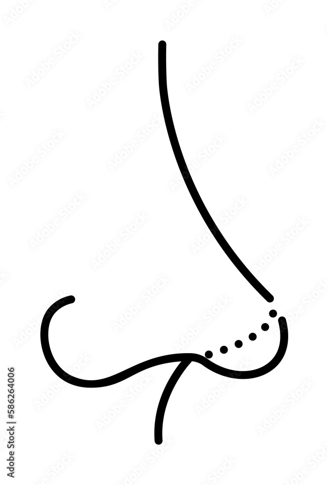 Poster rhinoplasty, nose curve icon. element of anti aging outline icon for mobile concept and web apps. th