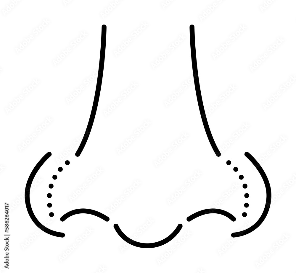 Poster rhinoplasty, nose curve icon. element of anti aging outline icon for mobile concept and web apps. th
