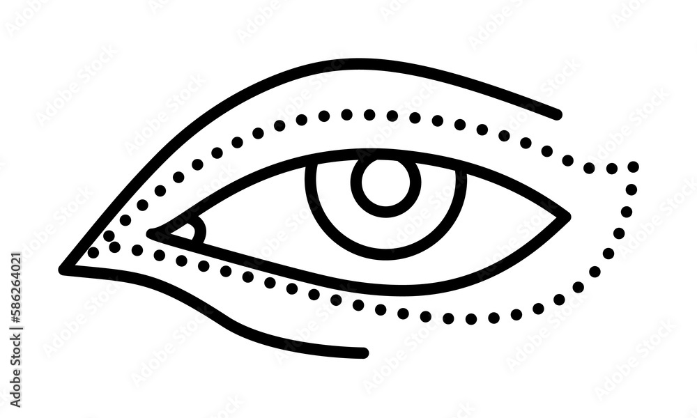 Aufkleber eye wrinkle, blepharoplasty icon. element of anti aging outline icon for mobile concept and web apps