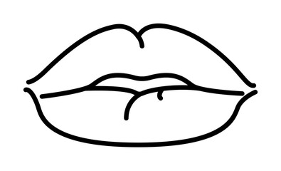 lips, woman icon. Element of anti aging outline icon for mobile concept and web apps. Thin line lips, woman icon can be used for web and mobile