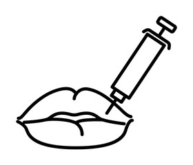 Lip augmentation injection icon. Element of anti aging outline icon for mobile concept and web apps. Thin line Lip augmentation injection icon can be used for web and mobile