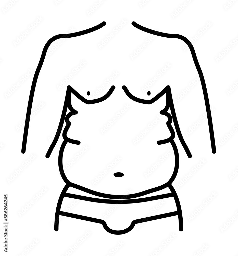 Poster fat man figure icon. element of anti aging outline icon for mobile concept and web apps. thin line f