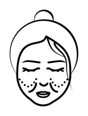 Woman, cheek wrinkle icon. Element of anti aging outline icon for mobile concept and web apps. Thin line Woman, cheek wrinkle icon can be used for web and mobile