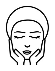 Woman, cosmetic, massage icon. Element of anti aging outline icon for mobile concept and web apps. Thin line Woman, cosmetic, massage icon can be used for web and mobile