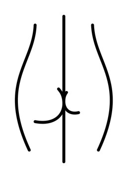 Butt enlargement, woman body icon. Element of anti aging outline icon for mobile concept and web apps. Thin line Butt enlargement, woman body icon can be used for web and mobile