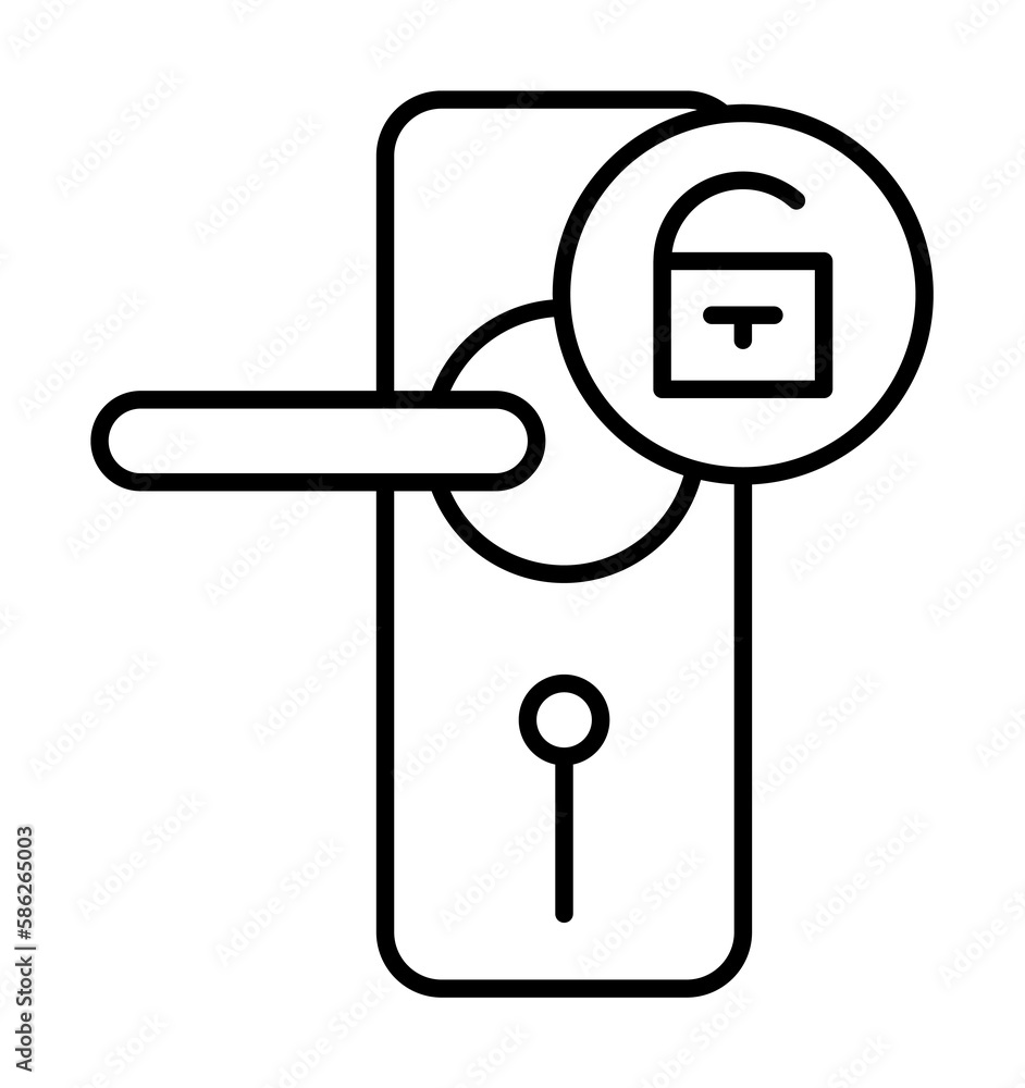 Poster open door sign icon. element of automation icon for mobile concept and web apps. thin line open door