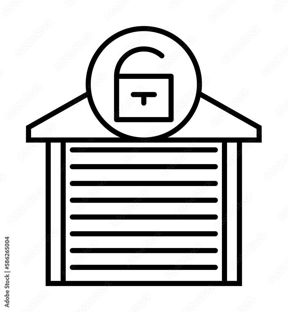 Aufkleber open garage sign icon. element of automation icon for mobile concept and web apps. thin line open ga