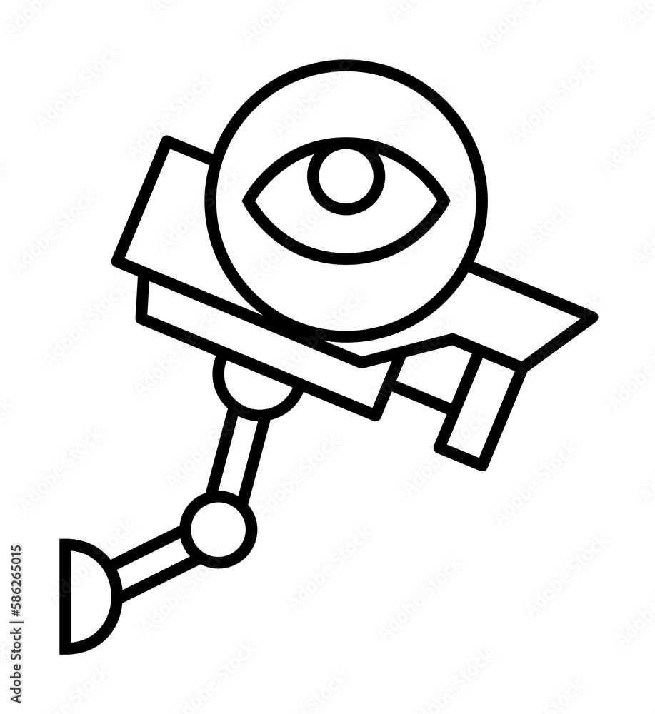 Poster surveillance camera sign icon. element of automation icon for mobile concept and web apps. thin line