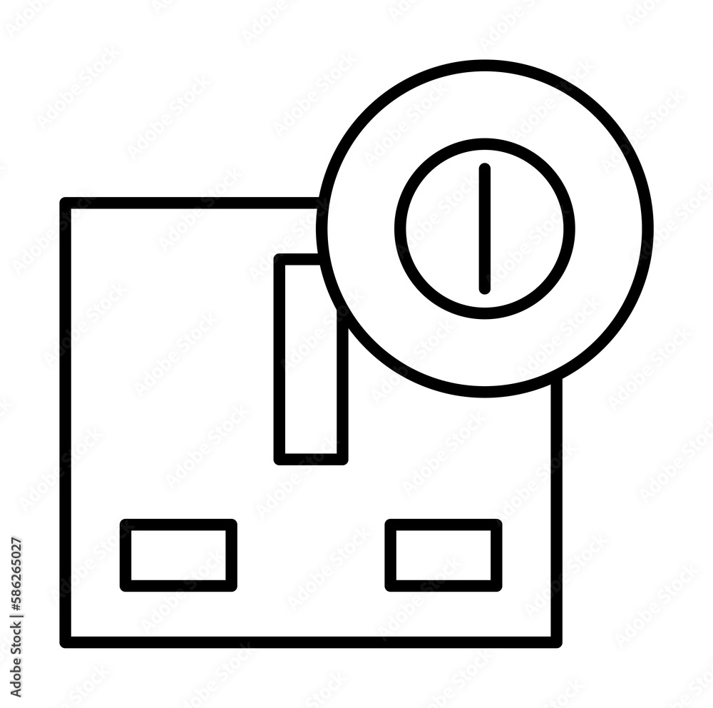 Poster electrical outlet icon. element of automation icon for mobile concept and web apps. thin line electr