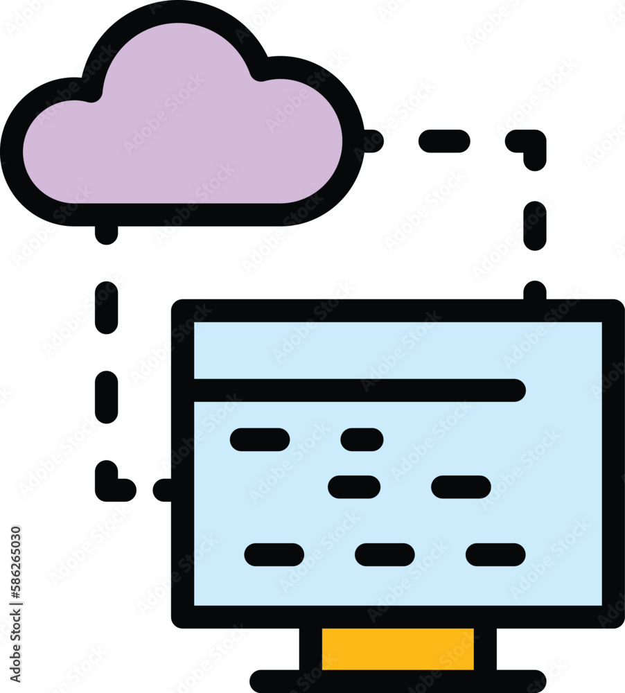 Poster api data cloud icon. outline api data cloud vector icon for web design isolated on white background 
