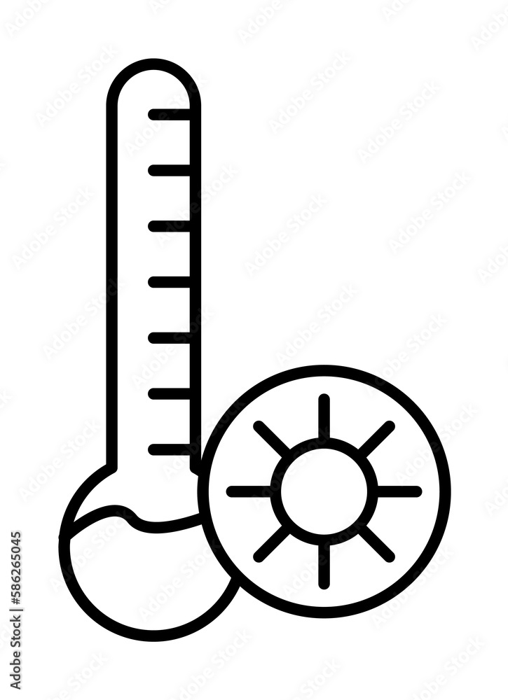 Poster hot weather sign icon. element of automation icon for mobile concept and web apps. thin line hot wea