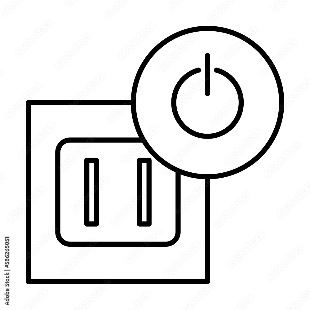 Poster electrical outlet icon. element of automation icon for mobile concept and web apps. thin line electr
