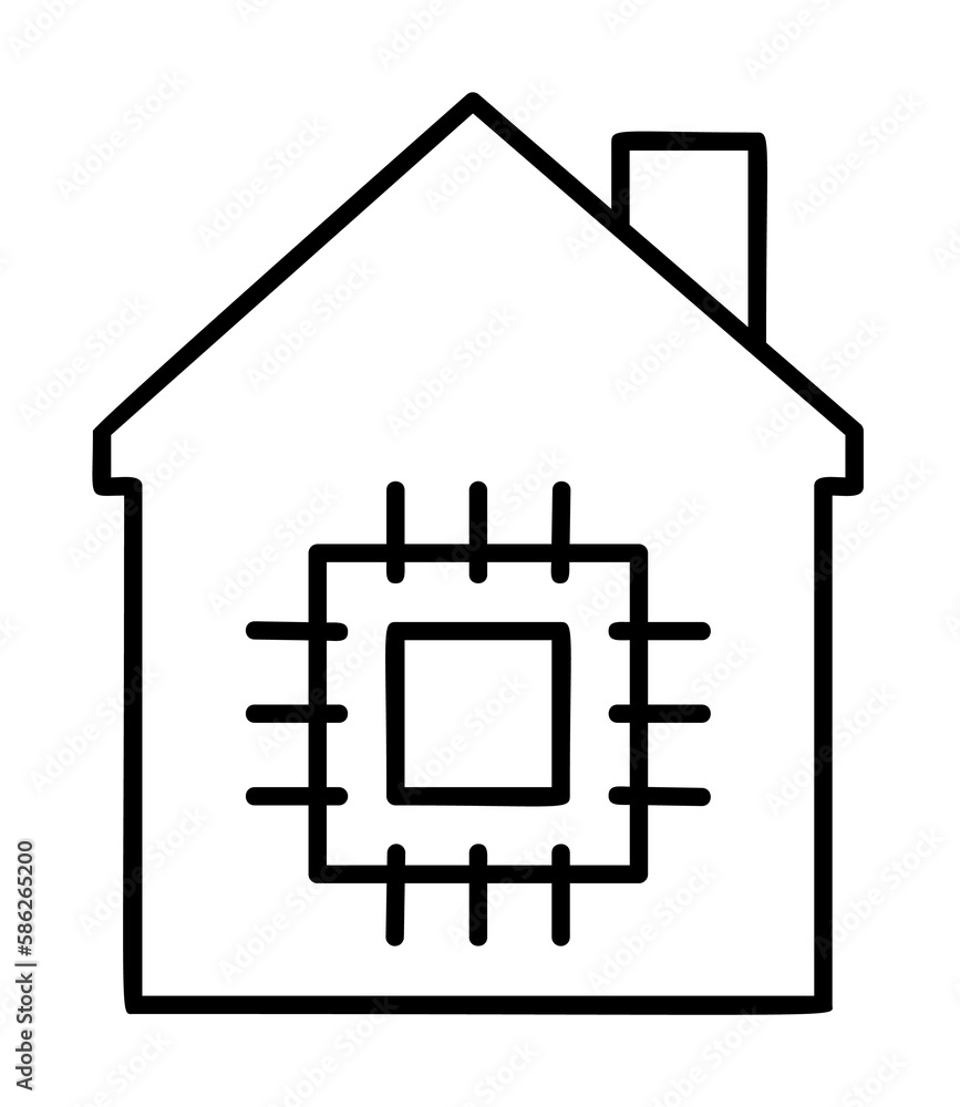 Poster smart house icon. element of automation icon for mobile concept and web apps. thin line smart house 