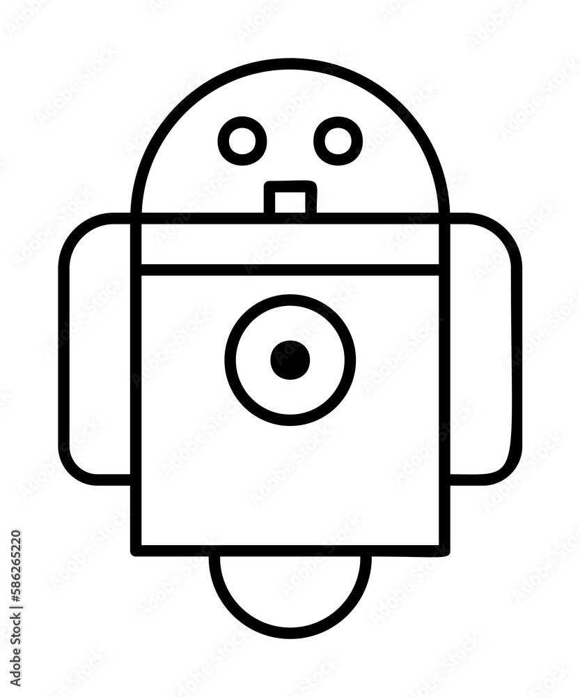 Aufkleber robot icon. element of automation icon for mobile concept and web apps. thin line robot icon can be 