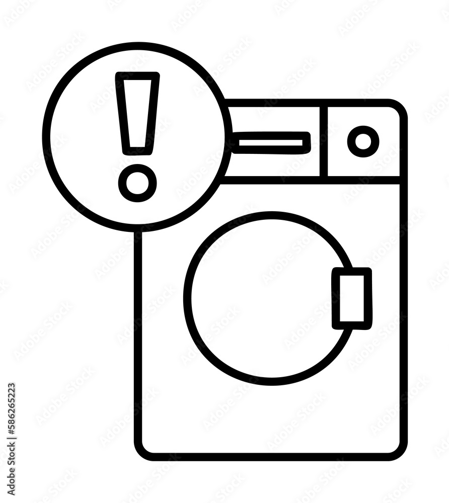 Poster washing machine sign icon. element of automation icon for mobile concept and web apps. thin line was