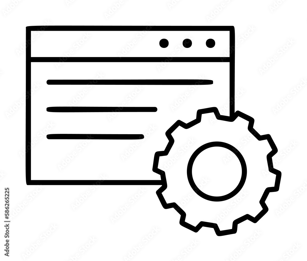 Aufkleber browser setup icon. element of automation icon for mobile concept and web apps. thin line browser se