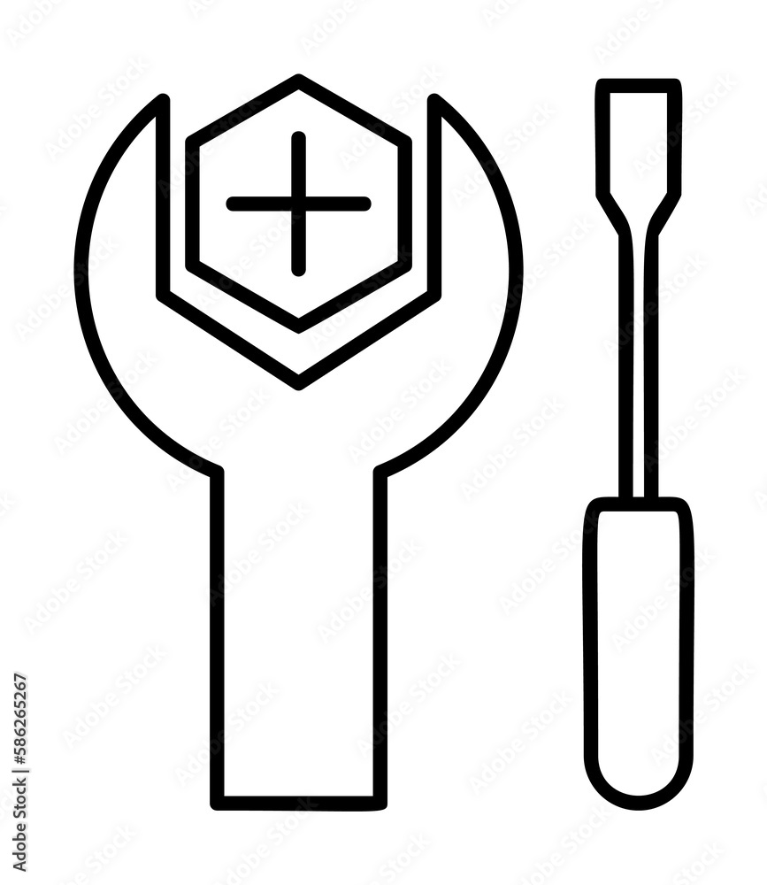 Aufkleber tool mark icon. element of automation icon for mobile concept and web apps. thin line tool mark icon